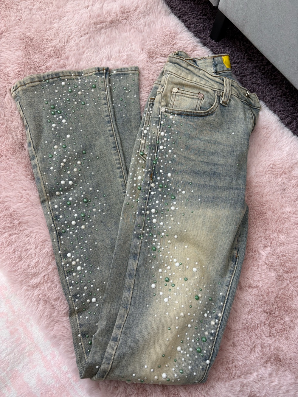 Guapi limited edition vintage olive pearls denim jeans. - Picture 2 of 7